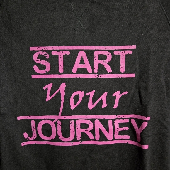 Pink Lotus Sweatshirt Black/Pink Wms Small Start Your Journey NWT - Picture 2 of 9